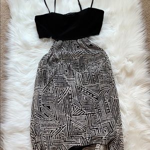 Black and white summer flowy dress